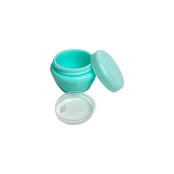 Баночка косметична пластикова з мембраною кришкою Тіффані, бірюзова 5 мл