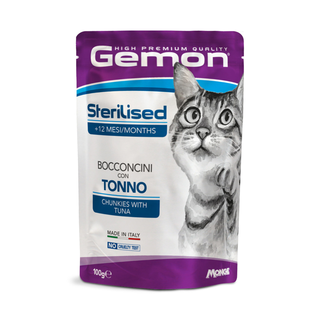 Gemon Sterilised шматочки з тунцем та рибкою дорі 100 гр., фото 1