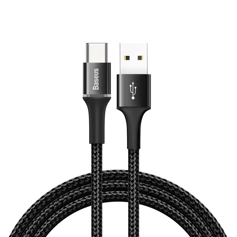 Кабель Baseus Halo USB 2.0 to Type-C 2A 2M Чорний (CATGH-C01)