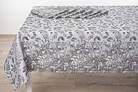 Льняной столовый комплект Сонет серый 250х150