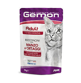 GEMON Cat  Adult шматочки з яловичиною та овочами