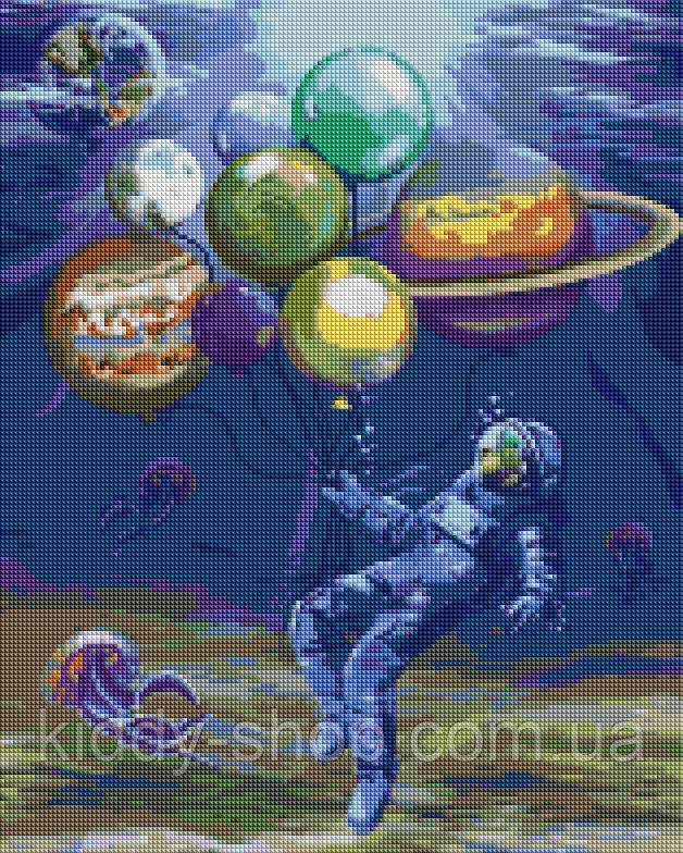 Азмазная вышивка Астронавт в море, 40х50см - фото 1 - id-p2005777834