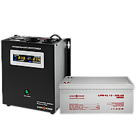 Комплект резервного живлення для котла і теплої підлоги LP (LogicPower) ДБЖ + гелева батарея (UPS W1000VA + АКБ GL 2700W)