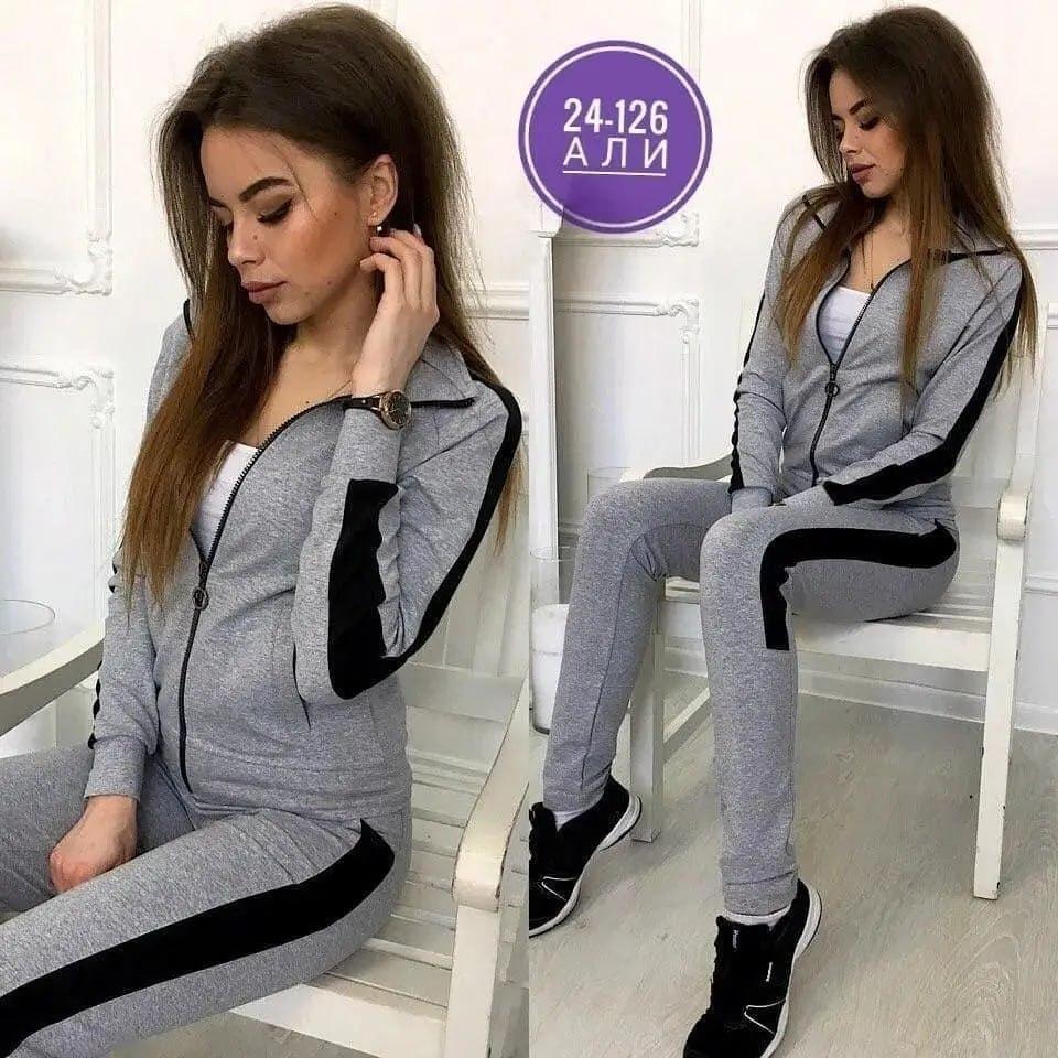 Костюм с лампасами кофта на молнии и штаны., фото 1