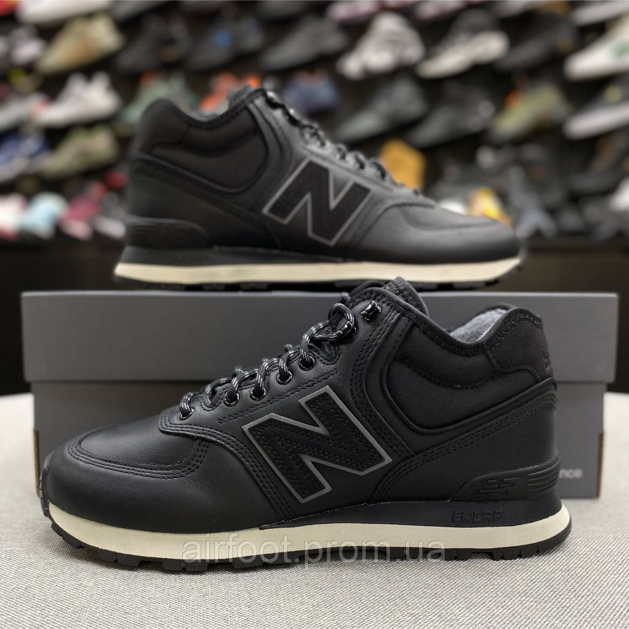 Мужские кроссовки оригинал New Balance 574 кожа зима мех - фото 1 - id-p2005802091