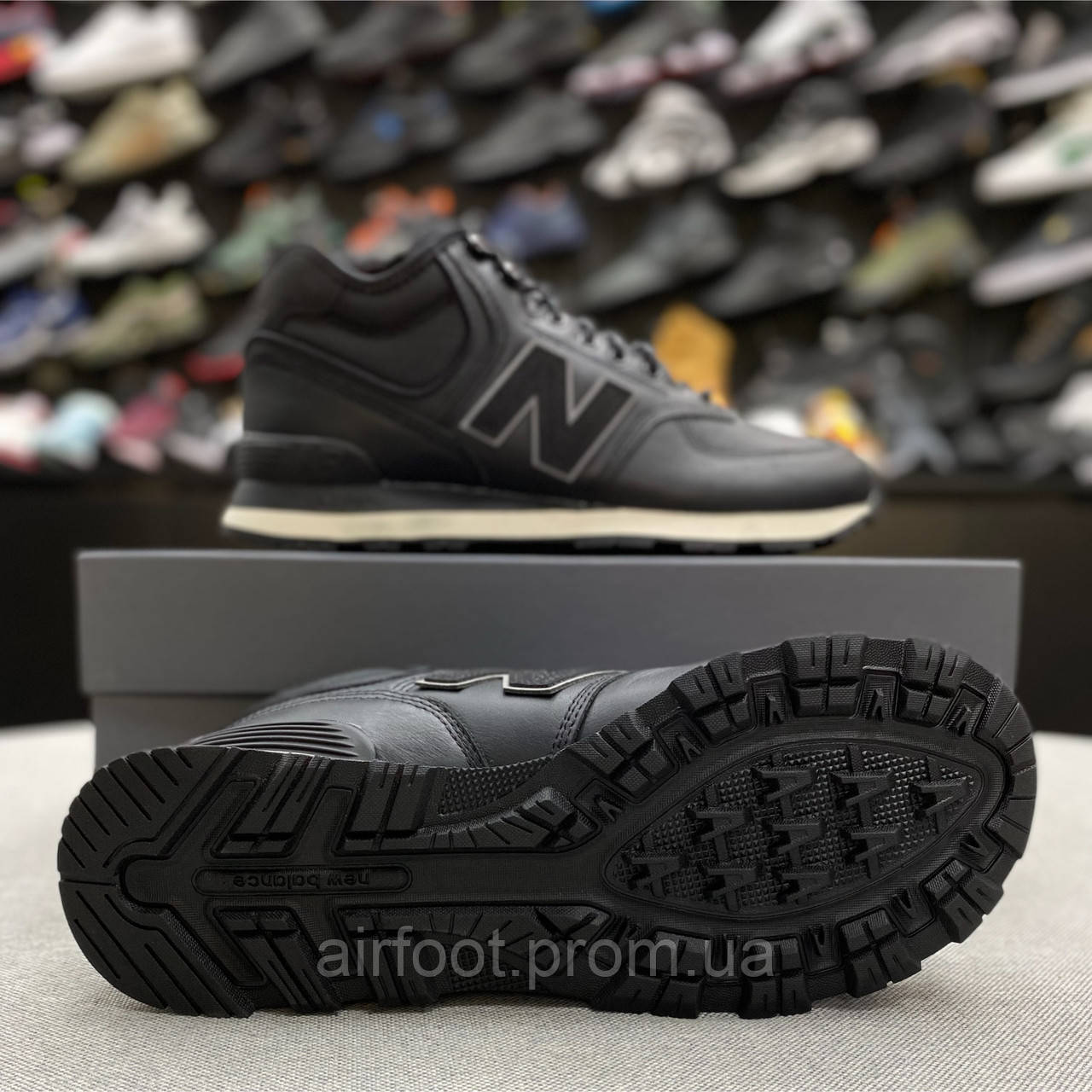 Мужские кроссовки оригинал New Balance 574 кожа зима мех - фото 3 - id-p2005802091