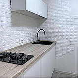 №1-3 Самоклеюча 3Д панель "Біла цегла" 70×38 см товщина 3 мм, фото 6