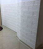 №1-3 Самоклеюча 3Д панель "Біла цегла" 70×38 см товщина 3 мм, фото 9