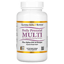 Вітаміни та мінерали California GOLD Nutrition "Daily Prenatal Multi" для вагітних і тих, хто годує (60 капсул)