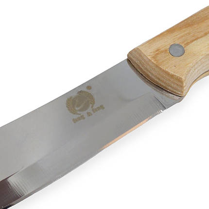 Ніж кухонний feng&feng SM6146 кухарський широке лезо з дерев'яною ручкою 27 см, фото 3