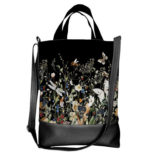 Сумка міська City Метелики серед квітів 34x40 см (SCB_23S002_BL), фото 1