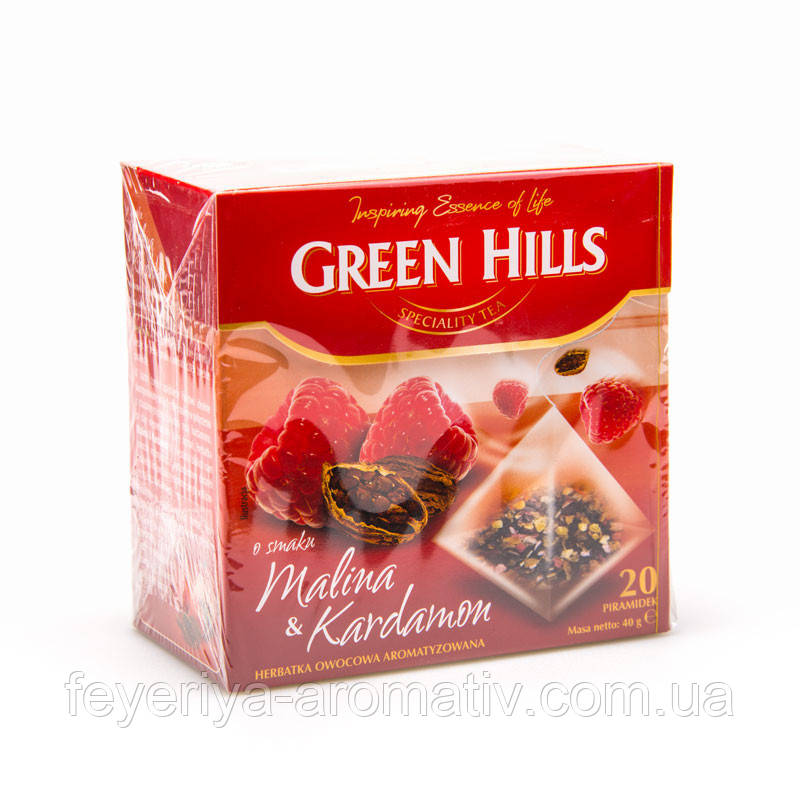 Чай Green Hills малина і кардамон (20 пакетиків)