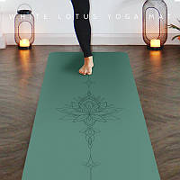 Коврик для йоги каучуковый Lita Lotos PU Yoga mat зеленый 183х68х0,5 см