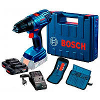 Дрель-шуруповерт аккумуляторный Bosch GSR 180 LI (2х18 В, 2 А*ч, 54 Н*м) (06019F810A)