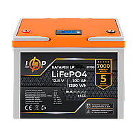 Акумулятор LP LiFePO4 12V (12,8V) - 100 Ah (1280Wh) (BMS 80A/40А) пластик LCD для ДБЖ