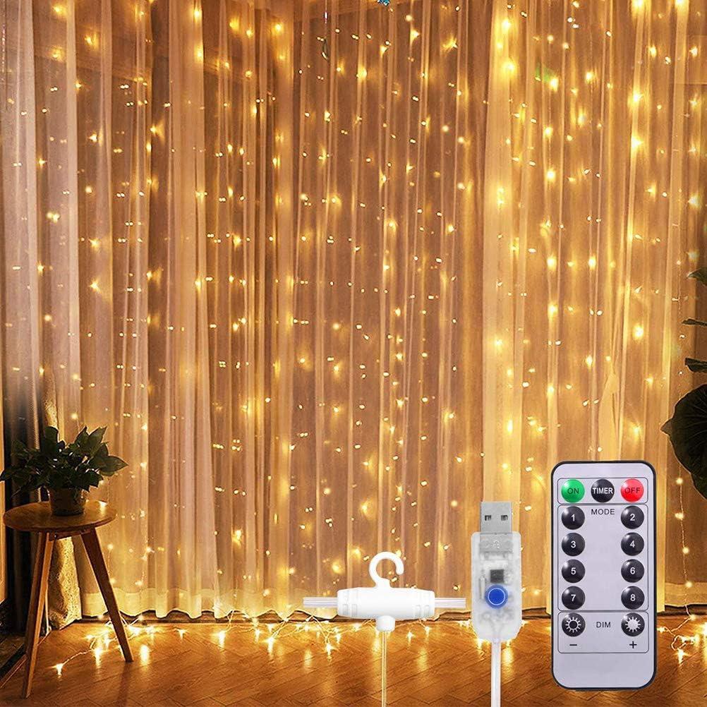 Гірлянда штора крапля роси Sun Lamp 3х3 метри 300 LED з пультом і USB живленням