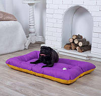Лежанка для собак 90*60 см фиолетовая, мягкое место лежак для собак непромокаемая антикоготь прямоугольный