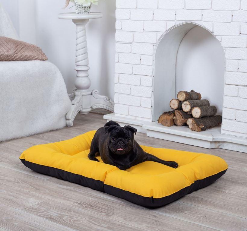 Лежанка для собак 60*45 см желтая, мягкое место лежак для собак непромокаемая антикоготь прямоугольный - фото 1 - id-p2005836144