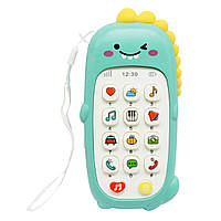 Детская игрушка "Мобильный телефон: Динозаврик" Пластик Бирюзовый (214467)
