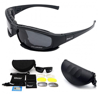 Защитные солнцезащитные очки с поляризацией Daisy X7 Black + 4 комплекта линз.flecktarn