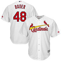 Мужская официальная классная базовая майка St. Louis Cardinals Harrison Bader Majestic White Home