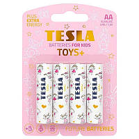 Батарейки "TESLA AA: TOYS GIRL", 4 шт Комбинированный Разноцветный (189332)