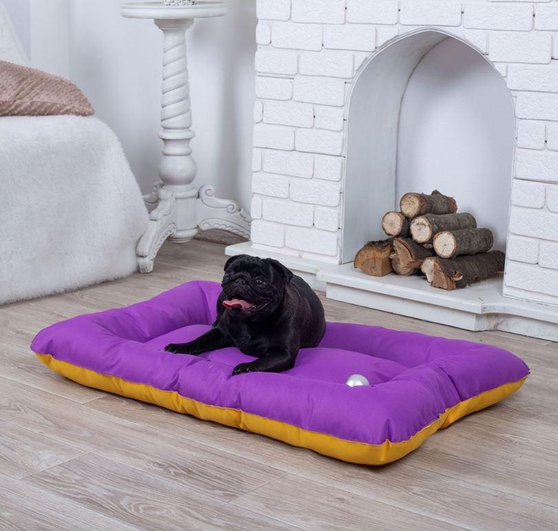 Лежанка для собак 70*50 см фиолетовая, мягкое место лежак для собак непромокаемая антикоготь прямоугольный - фото 1 - id-p2005868911