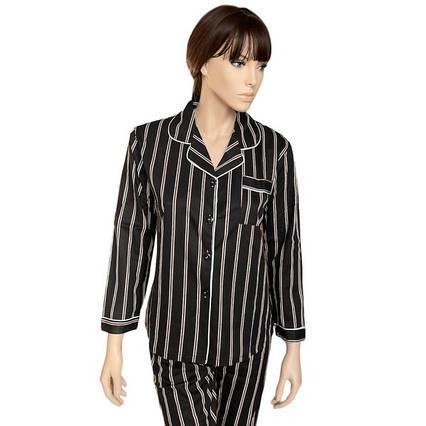 Піжама жіночий костюм Леді в чорному Bonntee чорний у смужку