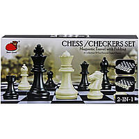 Настольная игра 2в1 "Шахматы + шашки" Комбинированный Белый Черный (219311)