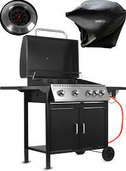 Садовий газовий гриль 4+1 конфорки з кришкою MalTec