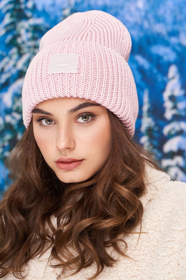 Шапка «Смайл» (5055) світла пудра