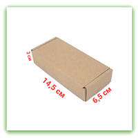 Коробка самосборная подарочная крафт 145х65х30 мм, картонные коробки самосборные плотные (korob3)