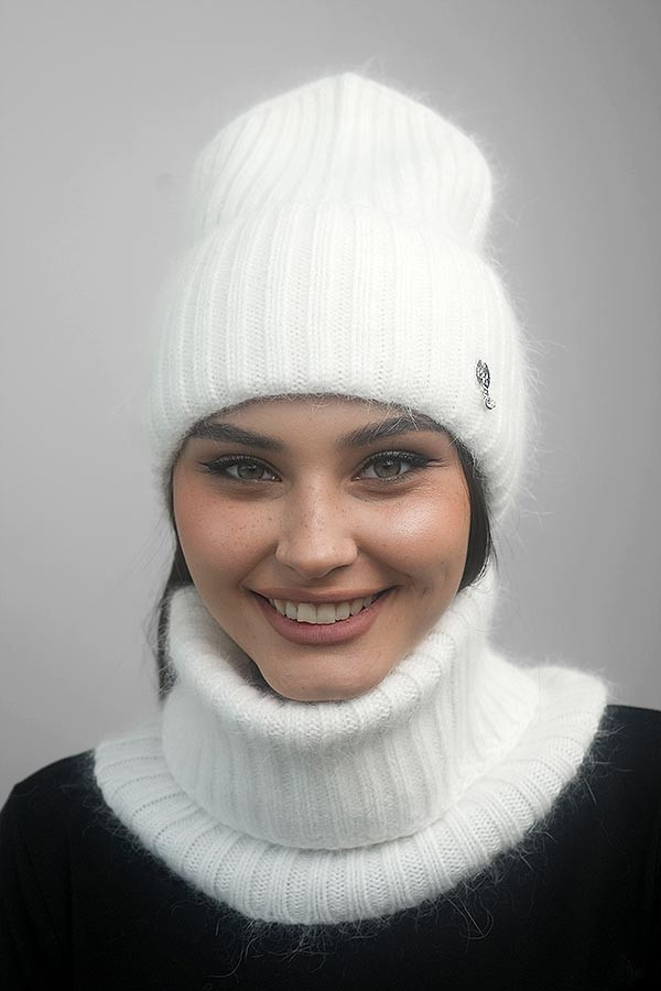 Комплект «Віторія» (шапка й баф) білий