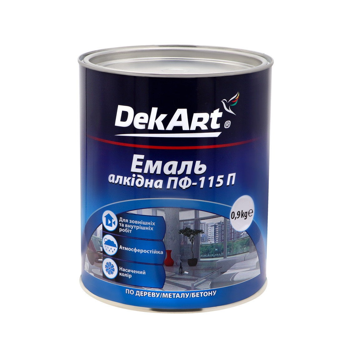 Эмаль алкидная ПФ-115 П "DekArt" светло-зеленая - 0,9 кг (ID#970902602 ...
