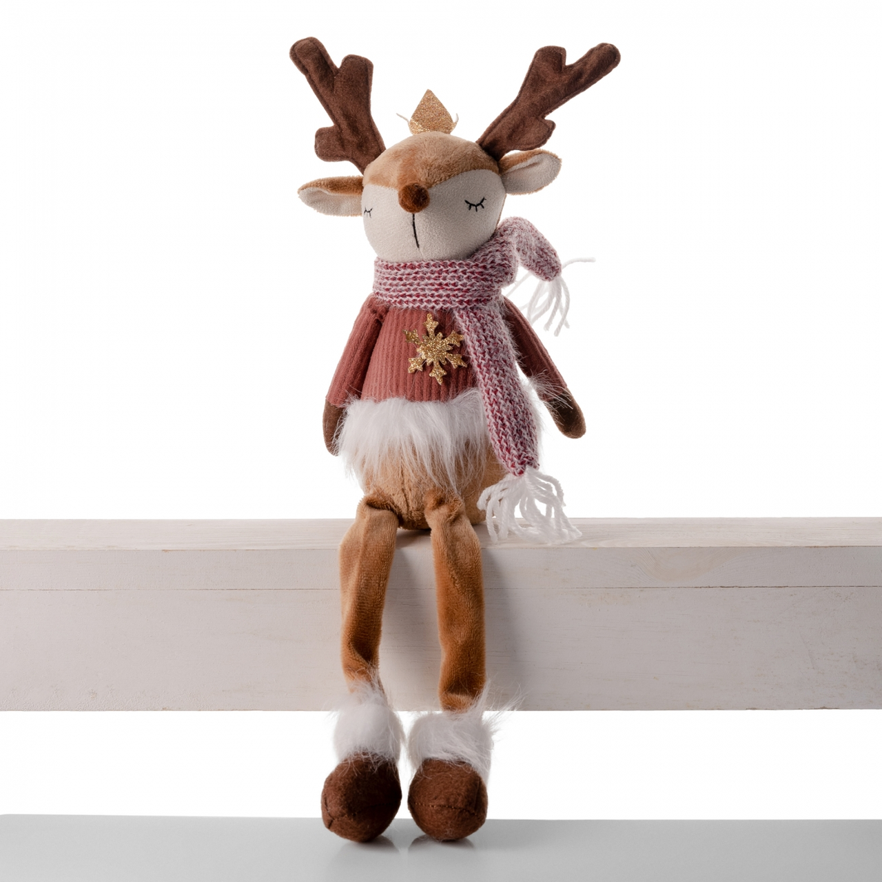 Новорічна м'яка іграшка Novogod'ko Олень з короною 45см LED сидить (974827), фото 1