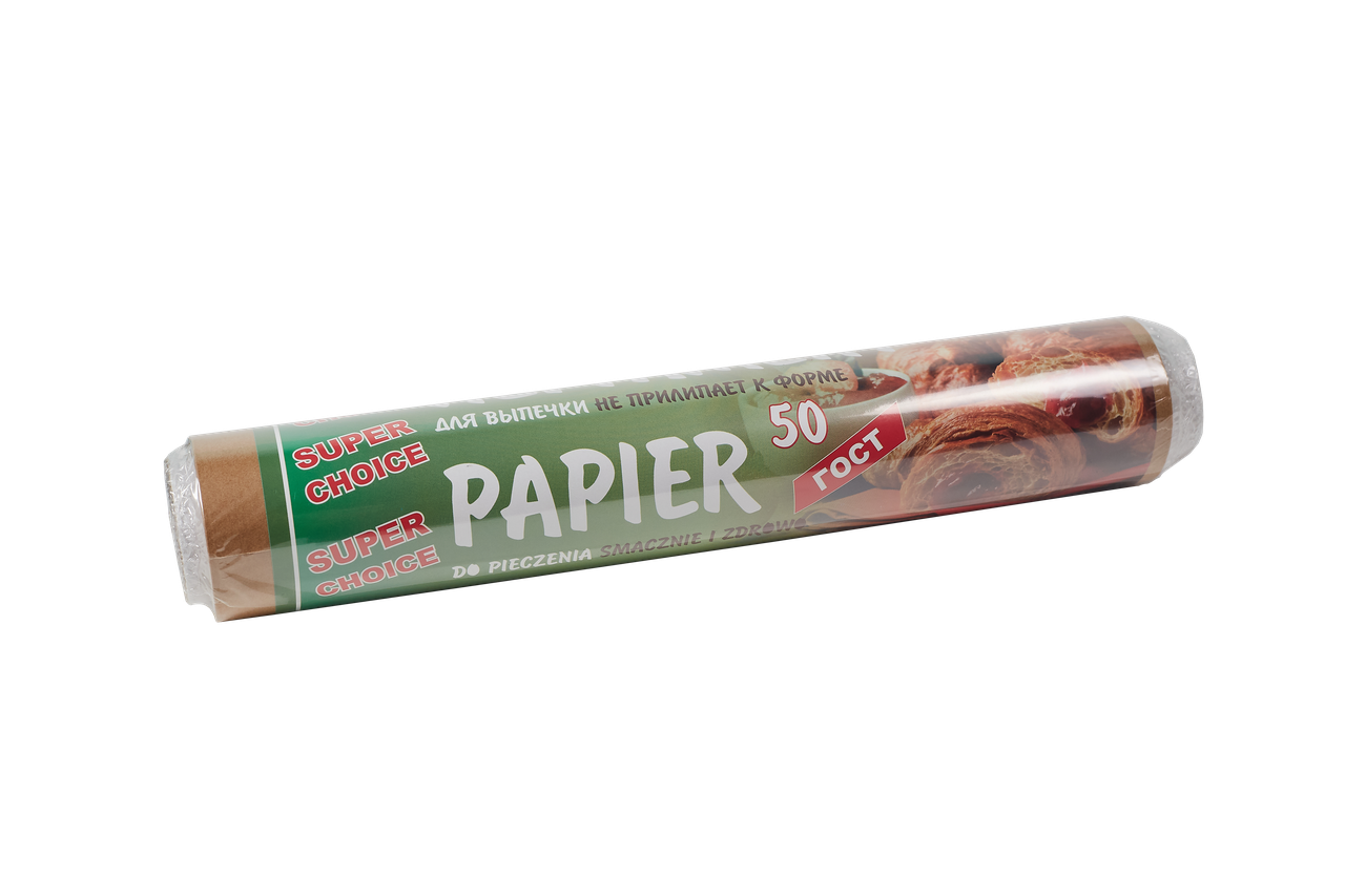 Пергамент для випікання силіконізований Super Choice коричневий 29 см 50м