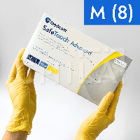 Рукавички нітрилові (розмір М) жовті 3,8 г/м² Medicom SafeTouch, 100 шт