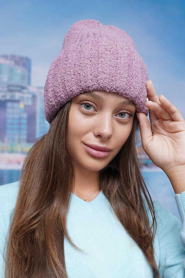 Шапка-ковпак «Каталіна» (4781) темна пудра