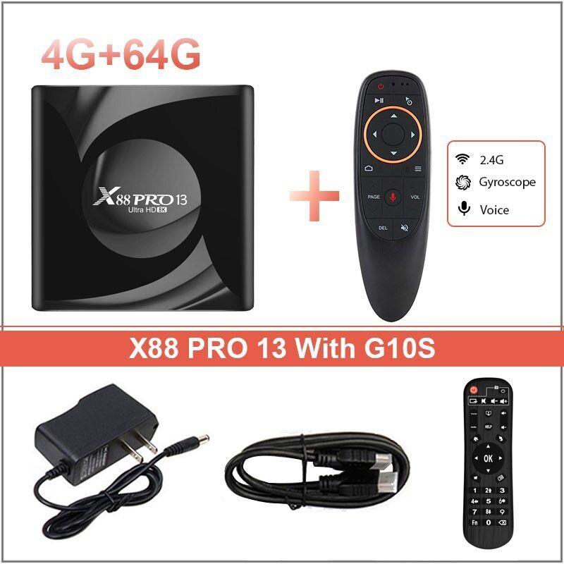 Смарт ТВ приставка X88 Pro-13 4gb/64gb Ultra HD 8K Android 13 SmartTV Android TV box + пульт Air Mouse G20 - фото 2 - id-p2005831748