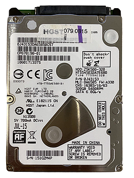 Жесткий диск для ноутбука HGST Hitachi Travelstar 320GB 2.5" 8MB 5400rpm 6Gb/s (HTS545032A7E680) SATAIII