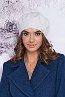 Берет із суцільною флісовою підкладкою «Наїля» білий