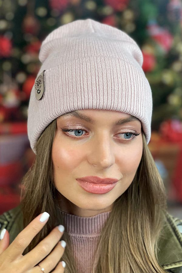 Шапка «Трент» (5162) світла пудра