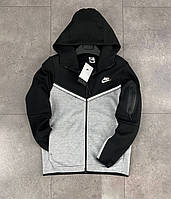 Кофта зип Nike Tech Fleece черно-серая (ориг. бирки)