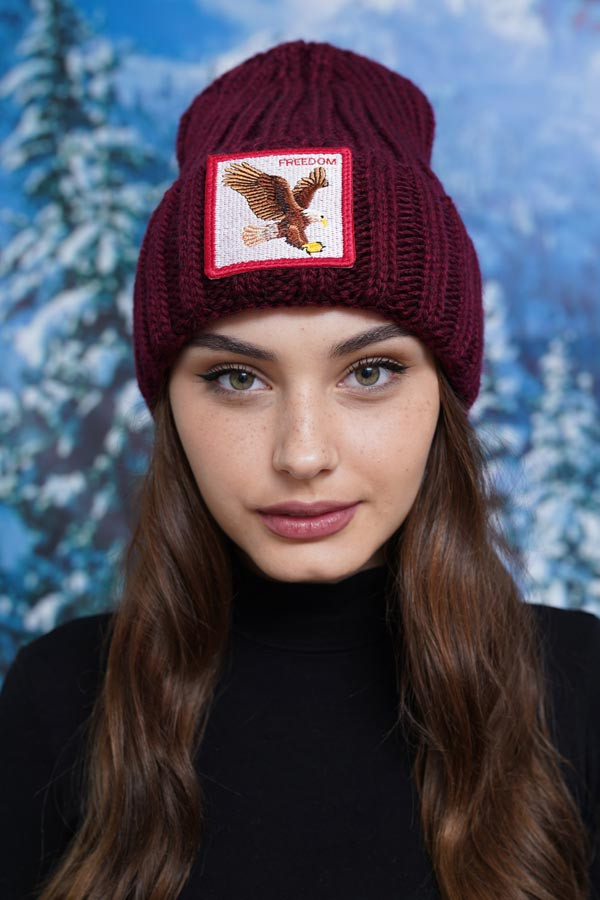 Шапка «Freedom» (6033-5) білий Бордовий