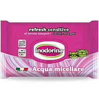 Inodorina Refresh Sensitive Wipes For Dogs and Cats Acqua Micellare Салфетки для собак и кошек с мицеллярной