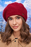 Ніжний берет «Естель» (4977) білий Бордовий
