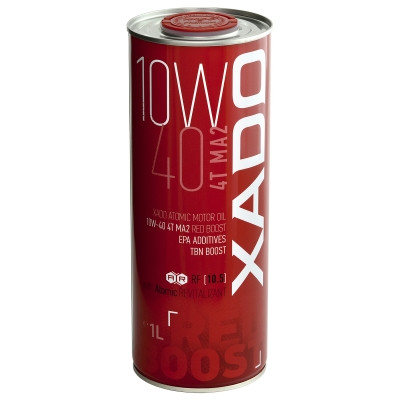 Олива для мототехніки XADO Atomic Oil 10W-40 4T MA2 RED BOOST синтетична 1л ХА 26132