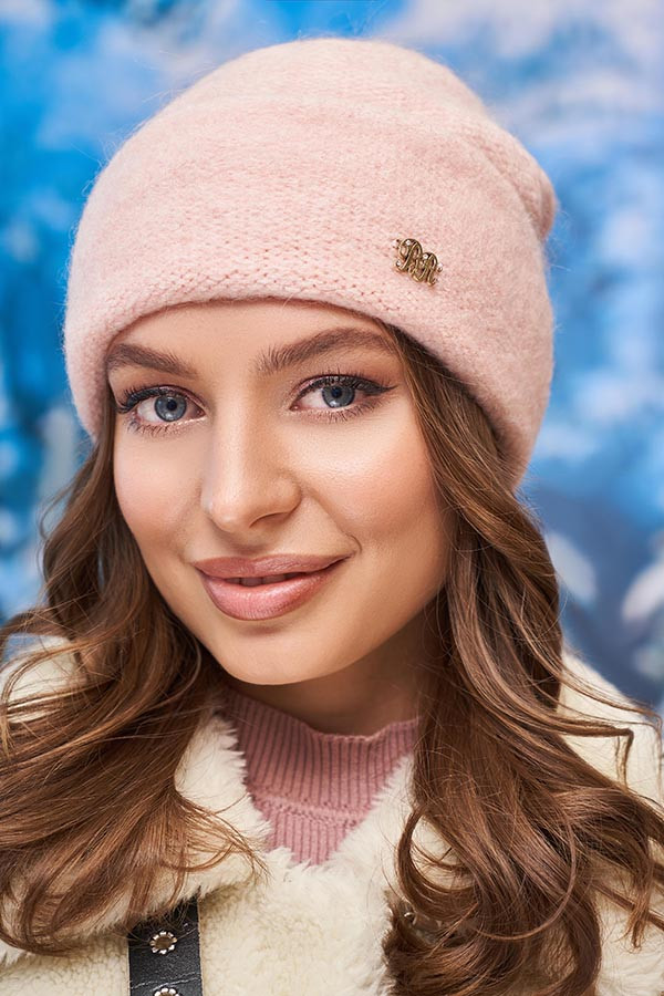 Шапка «Лисбет II» перловий Пудра