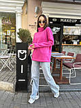 Затишна тепла жіноча кофта з ангори-в'язки рожева, фото 5