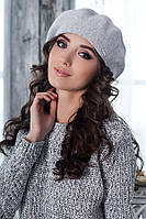 Берет «Віва» темна кава Світло-сірий